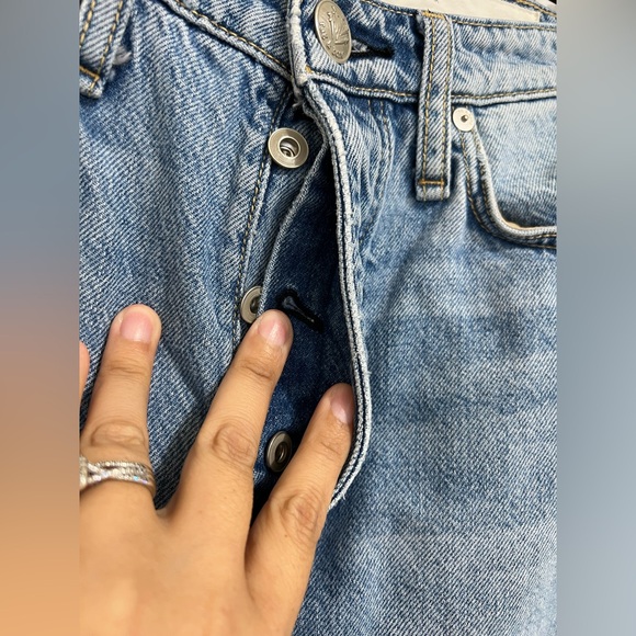 rag & bone Light Blue Straight Leg Jeans - Picture 12 of 15